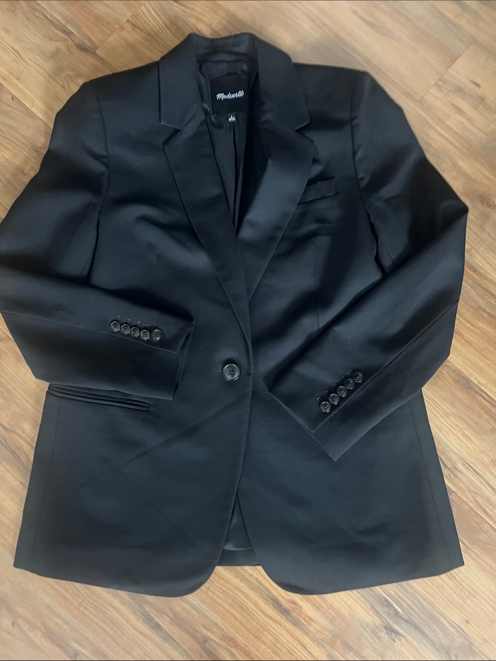 Madewell Black Single-Button Tailored oversize 8 Blazer